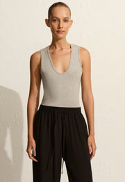 Deep U Tank - Heather Grey - Matteau